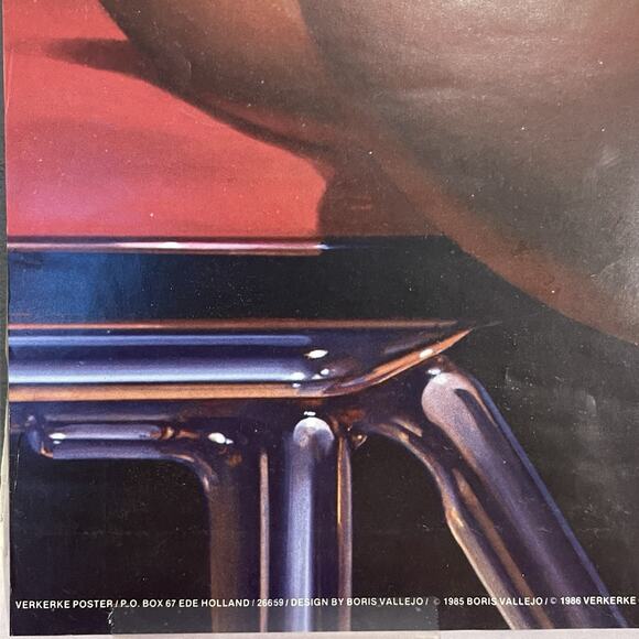 Boris Vallejo Curl Fantasy Art Poster 36.5x23.75 1986 Rare Bodybuilding Print - Picture 6 of 9